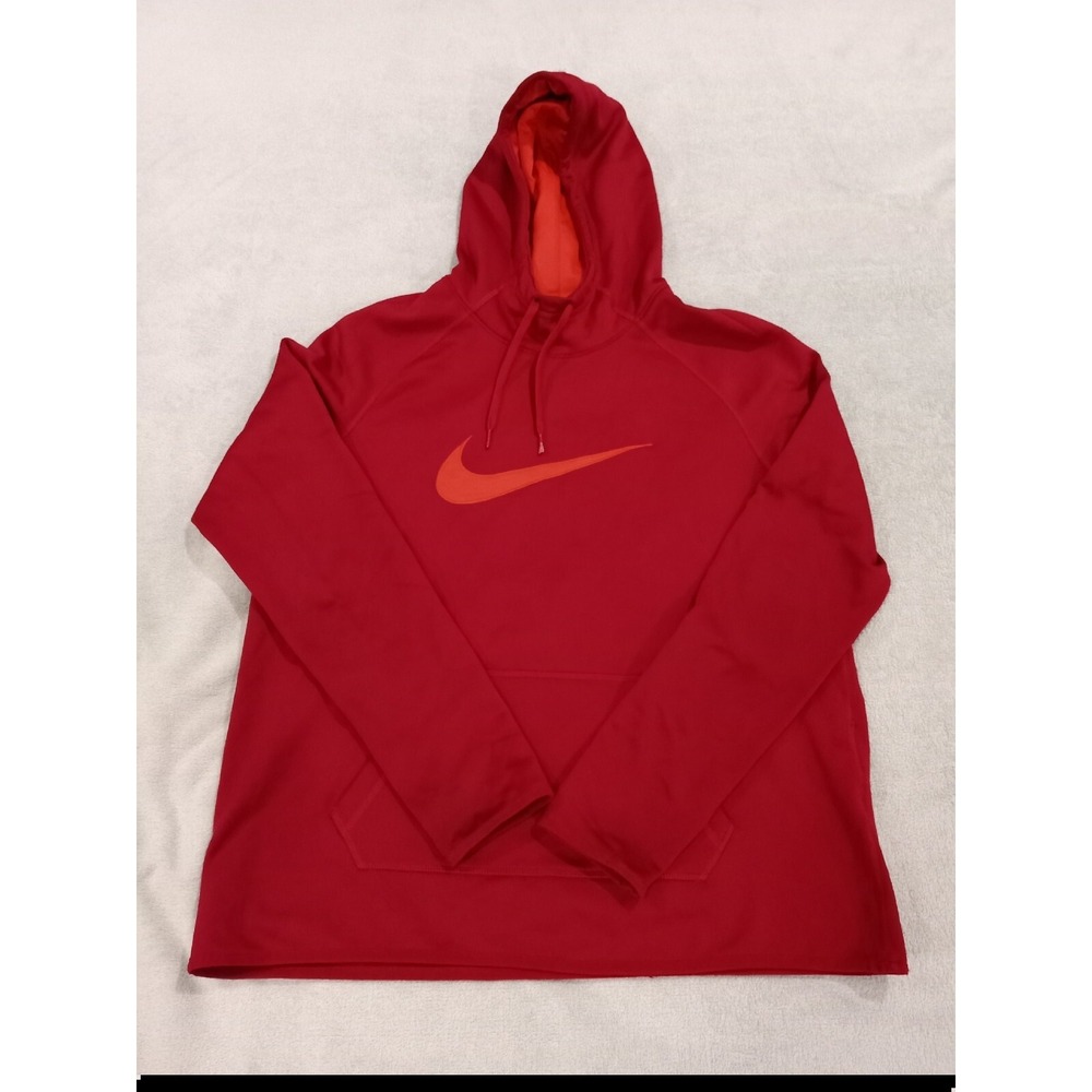 Mens Nike Dri Fit Hoodie Sweatshirt Res Orange Large‎